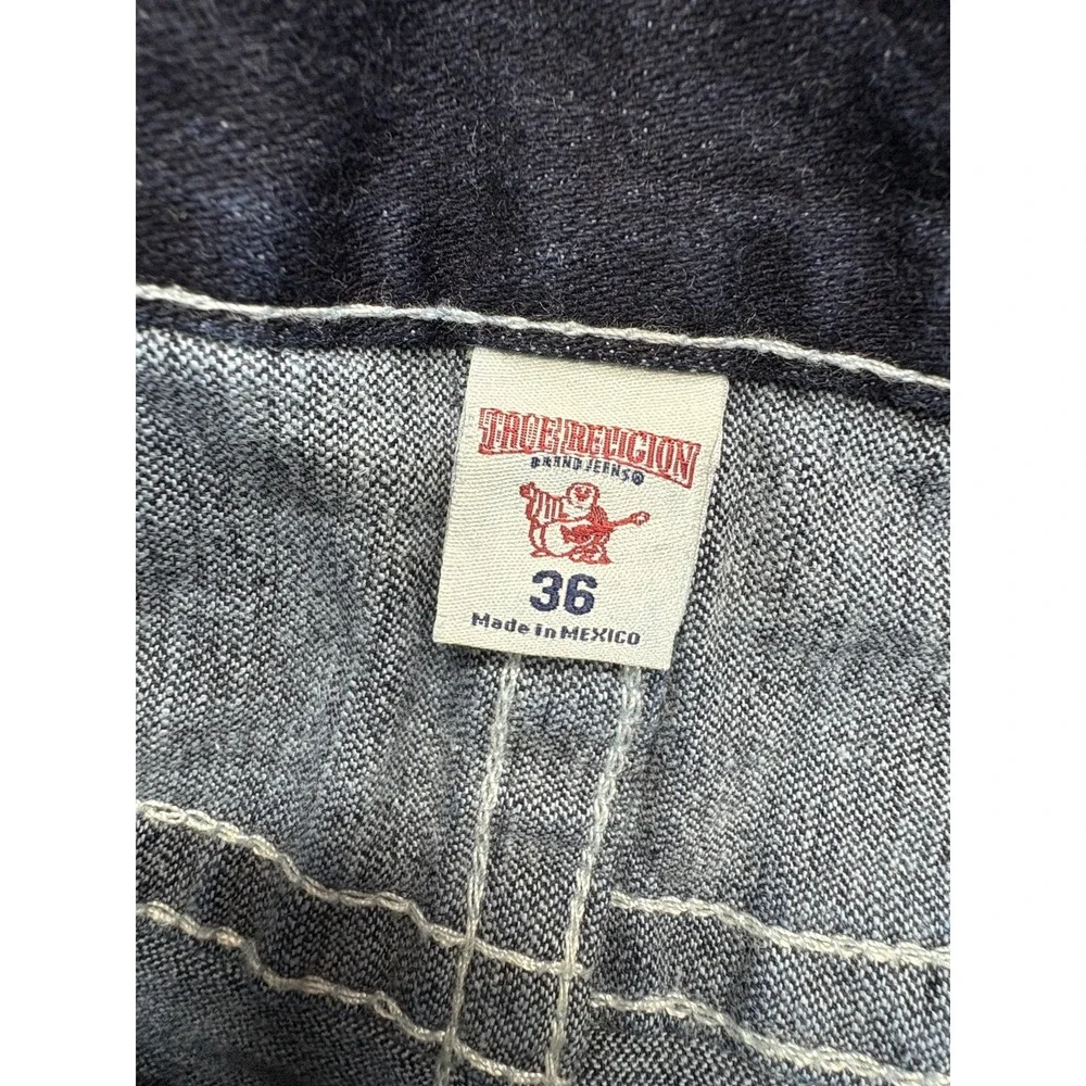 True Religion Jeans Mens Measured 37x33 Blue Slim‎ No Flap SN 2S Body Rinse